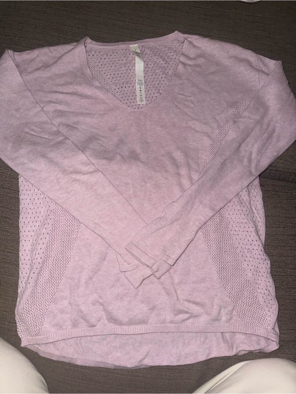 lululemon athletica Light Pink Perforated V-Neck Top